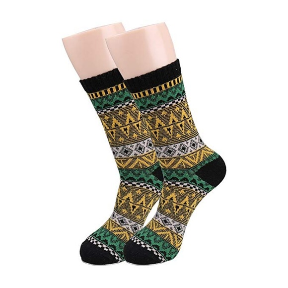 5 Pairs Men's Vintage Cony Hair Crew Socks - Picture 5 of 8